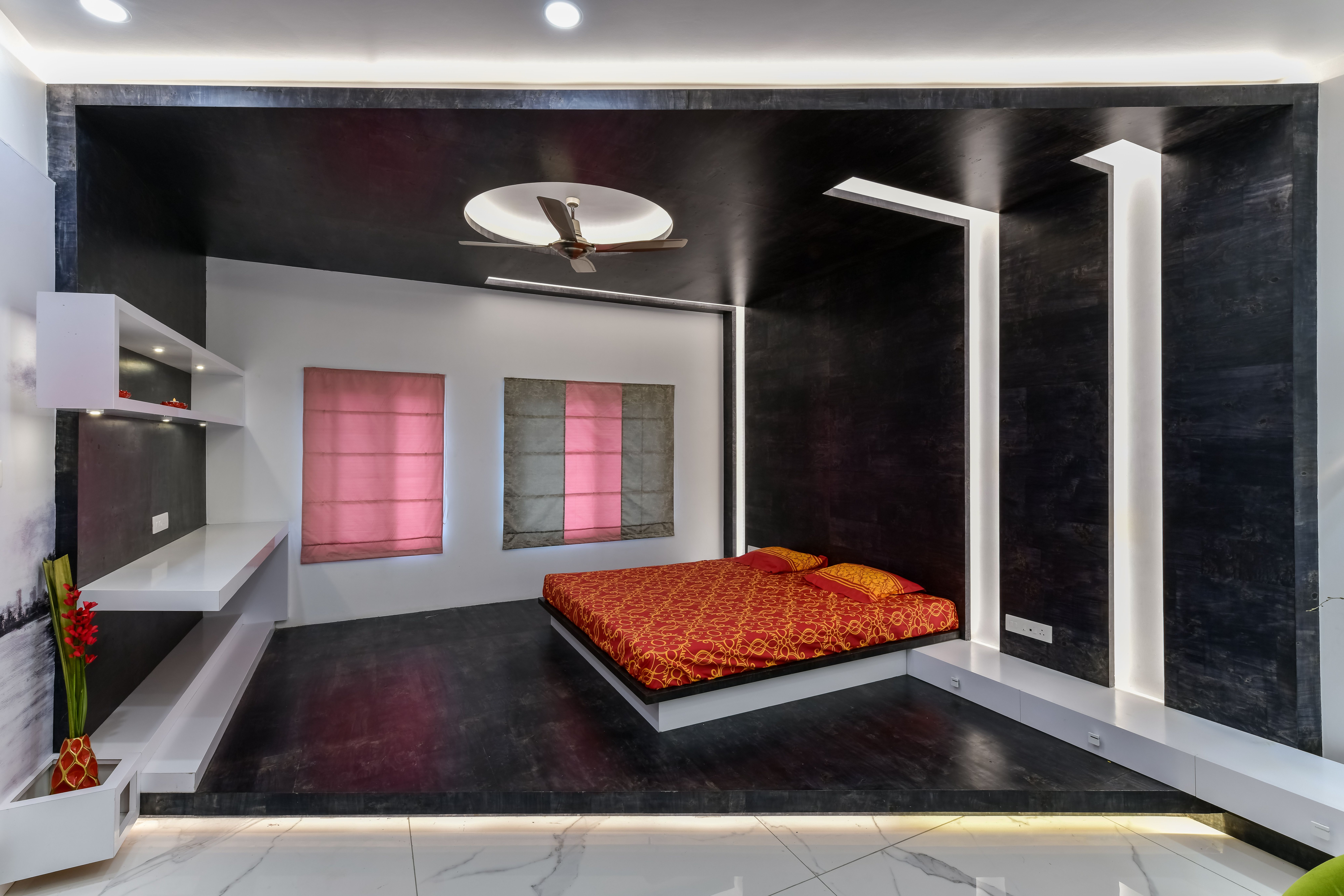 Bedroom interior with custom wardrobe, Chennai
